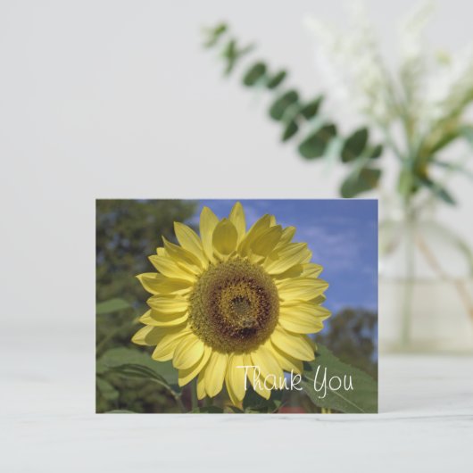 Elegant, felle zonnebloem met zonnebloem briefkaart (Staand voorkant)