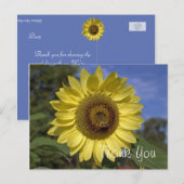 Elegant, felle zonnebloem met zonnebloem briefkaart (Voorkant / Achterkant)