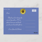 Elegant, felle zonnebloem met zonnebloem briefkaart (Achterkant)