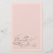 Elegant Felt Cherry Blossom Stationery Briefpapier (Voorkant)