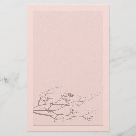 Elegant Felt Cherry Blossom Stationery Briefpapier (Voorkant)