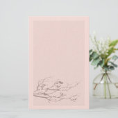 Elegant Felt Cherry Blossom Stationery Briefpapier (Staand voorkant)