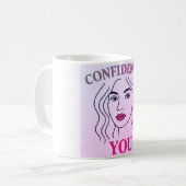 Elegant Female Line Art Portrait – Minimalist Face Koffiemok (Voorkant links)