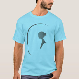 Elegant Female Silhouette Minimalist Crescent Art T-shirt