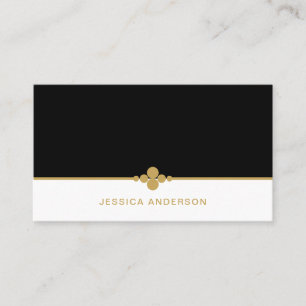 Elegant Feminine Black Gold Stippen Visitekaartje