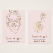 Elegant Feminine Blush Pink Earring Display Card Visitekaartje (Voorkant /achterkant)