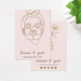 Elegant Feminine Blush Pink Earring Display Card Visitekaartje
