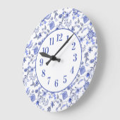 Elegant Feminine  Dusty Blue Floral Grote Klok (Hoek)