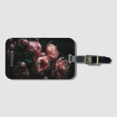 Elegant Feminine Floral Pink Peonies Aangepaste na Bagagelabel (Voorkant (horizontaal))