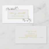 Elegant, Feminine, Floral White Orchid Dream Visitekaartje (Voorkant / Achterkant)