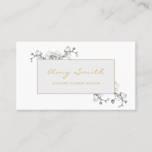 Elegant, Feminine, Floral White Orchid Dream Visitekaartje