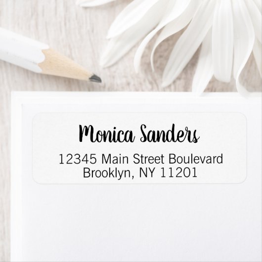 Elegant Feminine Girly Modern Chic Black Script Etiket (Insitu)