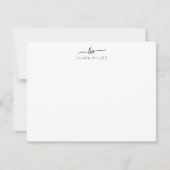 Elegant Feminine Girly Script Monogram voor haar Notitiekaartje (Voorkant)