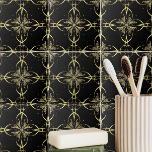 Elegant Feminine Gold en Black Classic Tegeltje