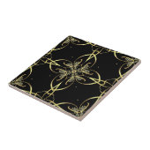 Elegant Feminine Gold en Black Classic Tegeltje (Zijkant)