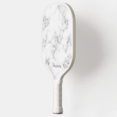 Elegant Feminine Grey Marble Custome Name Pickleball Paddle (Links)