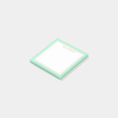 Elegant & Feminine Mint/White/Gold-gepersonaliseer Post-it® Notes (Schuin)
