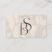 Elegant Feminine Monogram Initial Script Ivory  Visitekaartje (Voorkant)