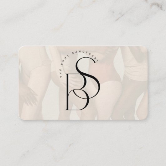 Elegant Feminine Monogram Initial Script Ivory  Visitekaartje (Voorkant)