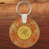Elegant Feminine Monogrammed Gold Sparkle Sleutelhanger (Voorkant)