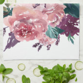 Elegant Feminine Pink Waterverf Floral Theedoek (Gevouwen)