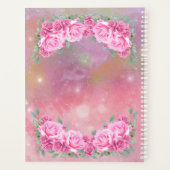 Elegant feminine roze roze rozenregeling planner (Achterkant)