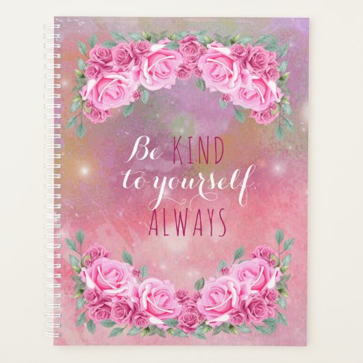 Elegant feminine roze roze rozenregeling planner (Voorkant)