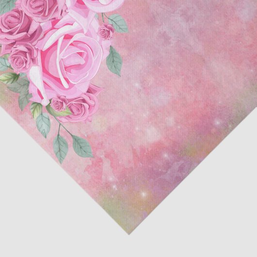 Elegant feminine roze roze rozenregeling tissuepapier (Detail)