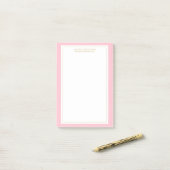 Elegant feminine roze/wit/goudgepersonaliseerd post-it® notes (Op bureau)