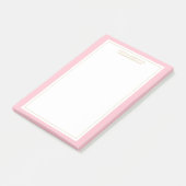 Elegant feminine roze/wit/goudgepersonaliseerd post-it® notes (Schuin)