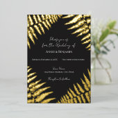 Elegant Fern Design Wedding Folie Uitnodiging (Staand Voorkant)