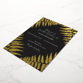 Elegant Fern Design Wedding Folie Uitnodiging (Gedraaid)