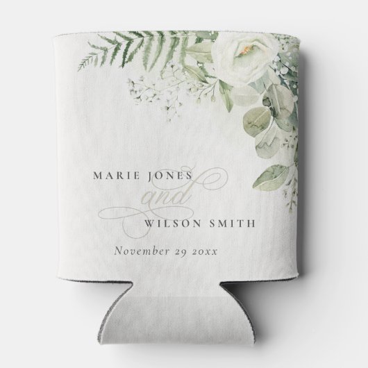 Elegant Fern Eucalyptus Greenery Blikjeskoeler (Achterkant)