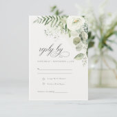 Elegant Fern Eucalyptus Greenery RSVP Kaartje (Staand voorkant)