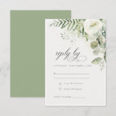 Elegant Fern Eucalyptus Greenery RSVP Kaartje (Voorkant / Achterkant)