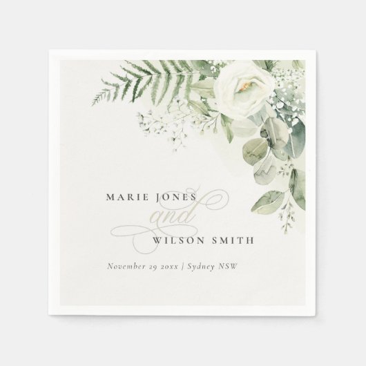 Elegant Fern Eucalyptus Greenery Servet (Voorkant)