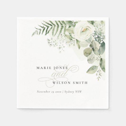 Elegant Fern Eucalyptus Greenery Servet (Voorkant)