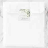 Elegant Fern Eucalyptus Greenery Vierkante Sticker (Tas)