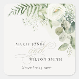 Elegant Fern Eucalyptus Greenery Vierkante Sticker