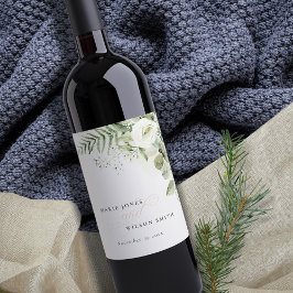 Elegant Fern Eucalyptus Greenery Wijn Etiket