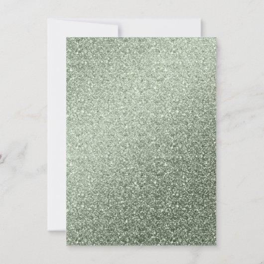 Elegant Fern Green Marble & Glitter Wedding Kaart (Achterkant)