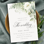 Elegant Fern Greenery White Floral Wedding Invite Bedankkaart<br><div class="desc">Als u nog meer aanpassingen nodig hebt,  kunt u mij op yellowfebstudio@gmail.com vrij klikken.</div>