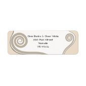 Elegant Fern Leaf Curl Swirl Wedding Address Etiket (Voorkant)