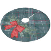 Elegant festief kersttantaarnblauw lintje fleece kerstboom rok (Gekanteld)