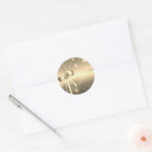 Elegant Festive, Bow Glitter Merry Kerstmis Ronde Sticker (Envelop)