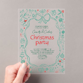 Elegant Festive Christmas Party Invitation Acryl Uitnodigingen