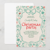 Elegant Festive Christmas Party Invitation Kaart (Voorkant / Achterkant)