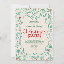 Elegant Festive Christmas Party Invitation Kaart