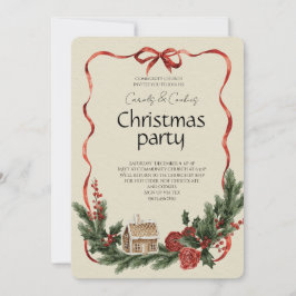 Elegant Festive Christmas Party Invitation Kaart
