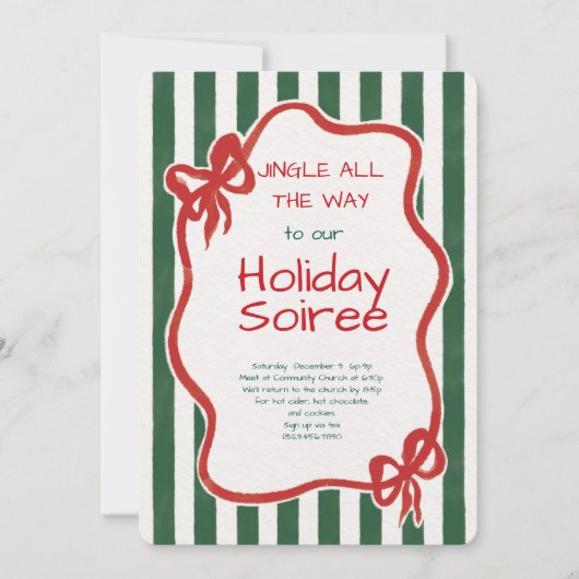 Elegant Festive Christmas Party Invitation Kaart (Voorkant)